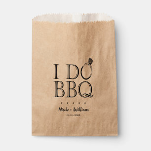 Rustic Vintage I Do BBQ Wedding Utensil Holder Favour Bag