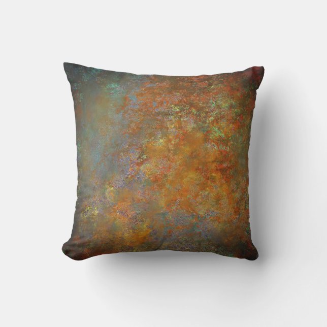 Rustic Vintage Industrial Rusty Art Outdoor Pillow (Front)