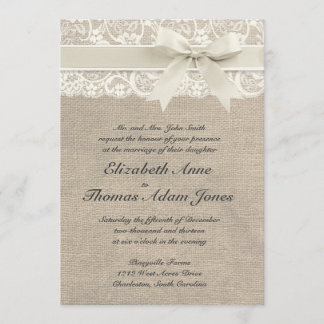 Rustic Vintage Inspired Wedding Invitation