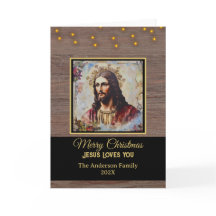 Rustic Vintage Jesus Merry Christmas 