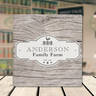 Rustic Vintage Label Border Family Farm Binder