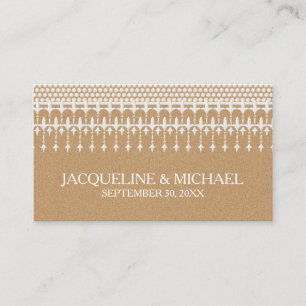 Rustic Vintage Lace Kraft Paper Script Typography Place Card