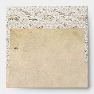 Rustic Vintage Lace Romance Square Envelope