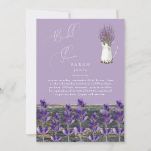 Rustic Vintage Lavender Wood Bridal Shower Invitation