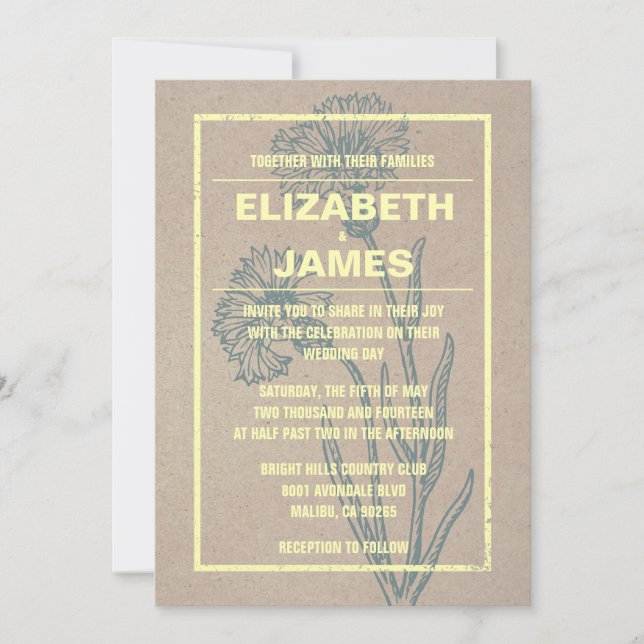 Rustic Vintage Luxury Wedding Invitations (Front)