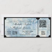Rustic Vintage Movie Ticket with RSVP QR Code