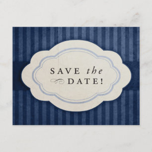 Rustic Vintage Navy Blue Save the Dates Save The Date