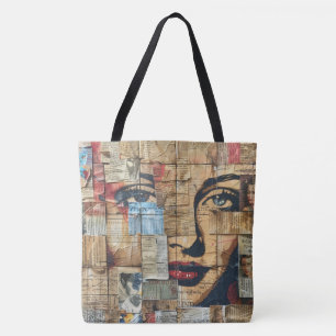 Rustic Vintage Newspaper Patchwork Collage (11) Tote Bag