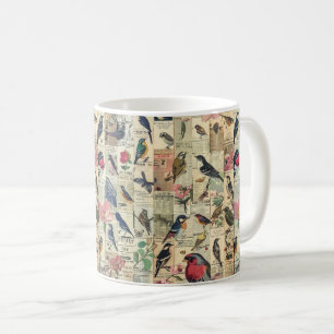 Rustic Vintage Newspaper Patchwork Collage (5) Coffee Mug