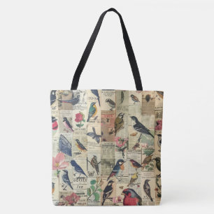 Rustic Vintage Newspaper Patchwork Collage (5) Tote Bag