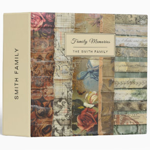 Rustic Vintage Newspaper Patchwork Collage (7) Binder