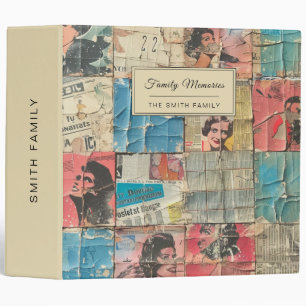 Rustic Vintage Newspaper Patchwork Collage (8) Binder