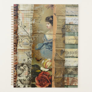 Rustic Vintage Newspaper Patchwork Collage (9) Planner