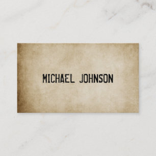 Rustic Vintage Old Paper Grunge Font Style Business Card