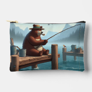 Rustic, vintage outdoorsman bear mountain accessory pouch
