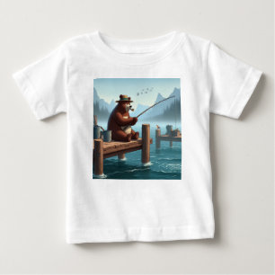 Rustic, vintage outdoorsman bear mountain baby T-Shirt