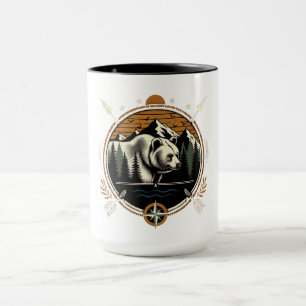 Rustic, vintage outdoorsman bear mountain mug