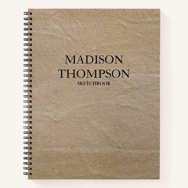 Rustic Vintage Paper Simple Drawing Sketchbook Notebook (Front)