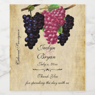 Rustic, Vintage Paper, Wedding Wine, Custom Wine Label