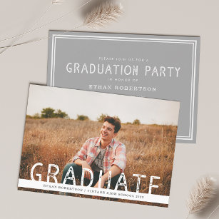 Rustic Vintage Photo Graduation Party Invitation