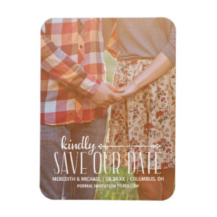 Rustic Vintage Photo Save the Date Magnet