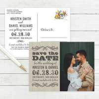 Rustic Vintage Photo Wedding Save the Date