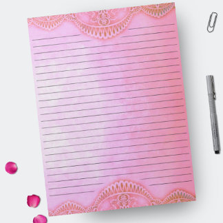Rustic Vintage Pink Distressed Lined Stationery Notepad