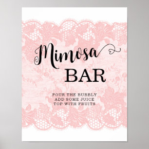 Rustic Vintage Pink Lace Bridal Shower Poster