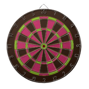 Rustic Vintage Pink, Lime green and Brown Leather Dartboard