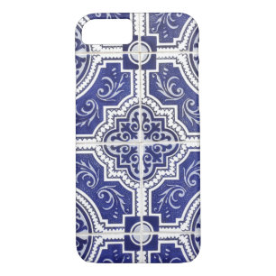 Rustic Vintage Portuguese Tiles Pattern - Azulejo Case-Mate iPhone Case
