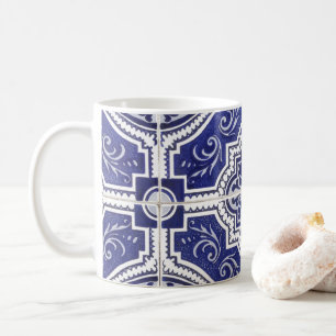 Rustic Vintage Portuguese Tiles Pattern - Azulejo Coffee Mug