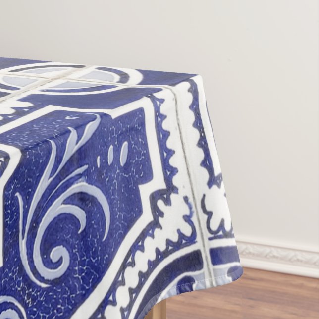 Rustic Vintage Portuguese Tiles Pattern - Azulejo Tablecloth (In Situ)