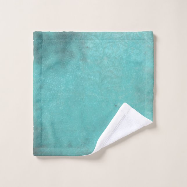Rustic Vintage Print Turquoise | Wash Rag Cloth (Wash Cloth)