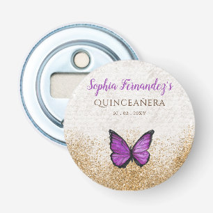 Rustic Vintage Purple Gold Butterfly   Bottle Opener