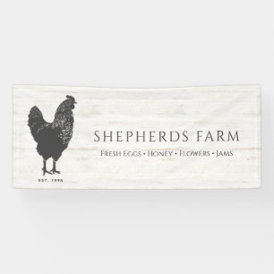 Rustic Vintage Rooster Farm Logo Banner