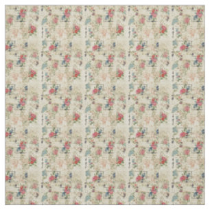 Rustic Vintage Roses with Distressed Charm Fabric