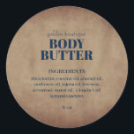 Rustic Vintage  Salon Handmade Skincare Product Classic Round Sticker<br><div class="desc">With a faux vintage paper background this has a rustic charm. Add the product name and ingredients, as well as your business name. If you make handmade products such as skincare, candles, or food for resale, you'll love these easy to customize stickers. If you need help to personalize this contact...</div>