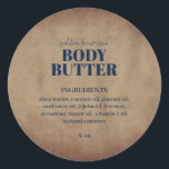 Rustic Vintage  Salon Handmade Skincare Product Classic Round Sticker<br><div class="desc">With a faux vintage paper background this has a rustic charm. Add the product name and ingredients, as well as your business name. If you make handmade products such as skincare, candles, or food for resale, you'll love these easy to customize stickers. If you need help to personalize this contact...</div>