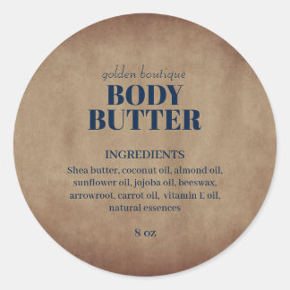 Rustic Vintage  Salon Handmade Skincare Product Classic Round Sticker