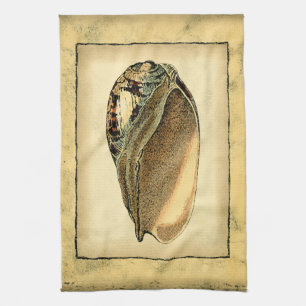 Rustic Vintage Seashell Kitchen Towel