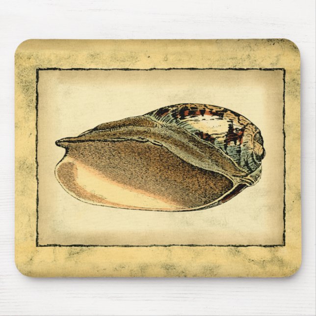 Rustic Vintage Seashell Mouse Pad (Front)
