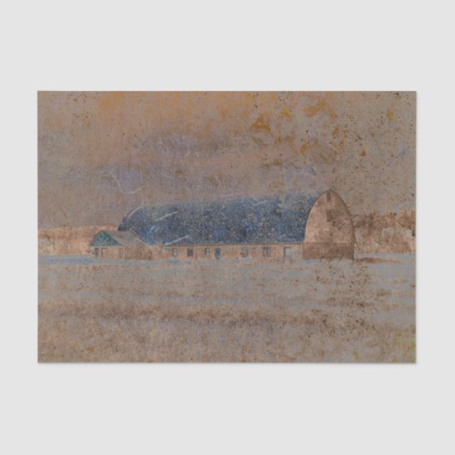 Rustic Vintage Sepia Grunge Texture Barn Tissue Paper (Front)