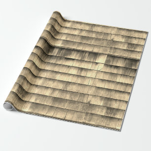 Rustic vintage sepia wood board texture pattern wrapping paper