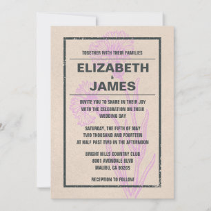 Rustic Vintage Simple Wedding Invitations