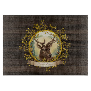 Rustic Vintage Stag Kitchen Ware Personalized Gift Cutting Board