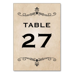 Rustic Vintage Table Number Cards