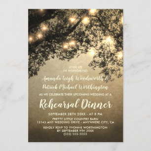 Rustic Vintage Tree Rehearsal Dinner Invitations