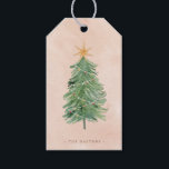 Rustic Vintage Watercolor Christmas Holiday | Gift Tags<br><div class="desc">Add your personal flair to those Christmas gifts with our rustic,  fun and colourful holiday gift tags,  featuring a watercolor Christmas tree on a stained watercolor background with an area to add your own family name personalization.</div>