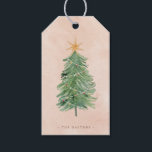 Rustic Vintage Watercolor Christmas Holiday | Gift Tags<br><div class="desc">Add your personal flair to those Christmas gifts with our rustic,  fun and colourful holiday gift tags,  featuring a watercolor Christmas tree on a stained watercolor background with an area to add your own family name personalization.</div>