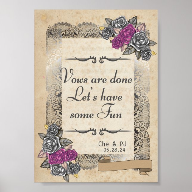 Rustic Vintage Wedding Sign (Front)